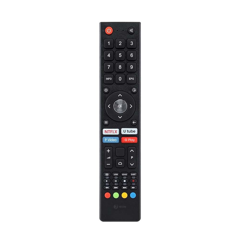 7SEVEN® Compatible with VU Tv Remote Suitable for QLED Ultra HD Premium Series Only 55 75 Inch 55QML 75QPC Models Smart Android 4K Television Without Voice Command and Not Universal Vu Remote