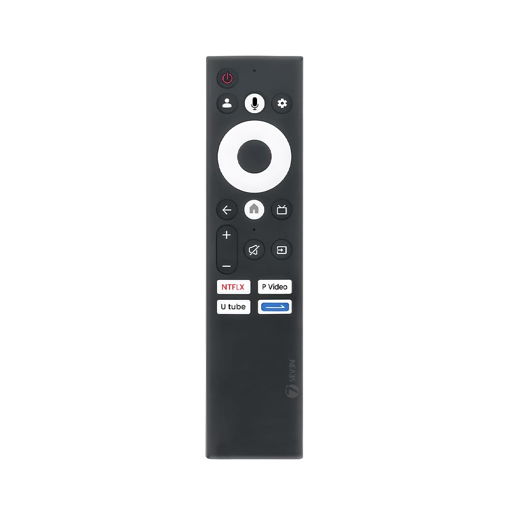 7SEVEN® Compatible with Sansui Google TV Remote Control Suitable for JSWY32GSHD JSW43GSFHD JSW55GSQLED JSW65GSQLED Smart 4K LED FHD UHD QLED HD Ready Television with Bluetooth Voice Command