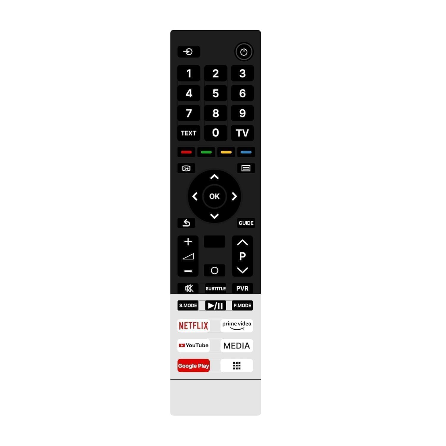 Remote Compatible with Toshiba Smart Tv Remote Without Voice – Hot Keys Netflix, Prime Video, Media, Google Play, YouTube and Media Use for LCD LED OLED QLED UHD 4K Android TVs- (Black)