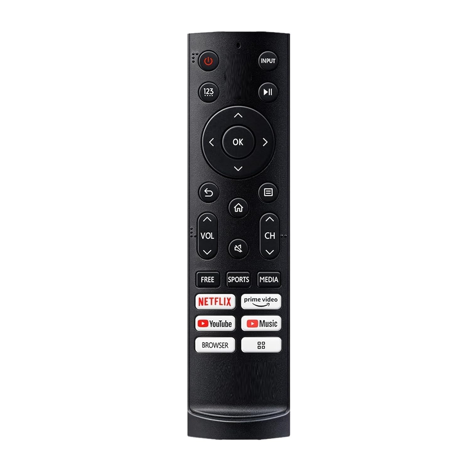 RAVIAD Replacement Remote Control for Hisense Smart 4K Ultra HD Smart QLED TV with Non Voice Control Works with 65E7K TV – Please Match The Image with Your Old Remote Before Placing The Order (Black)