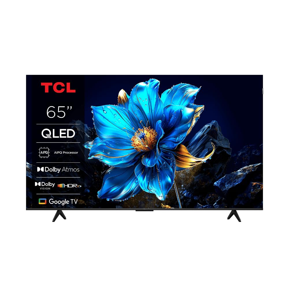 TCL 65 Inch AiPQ Processor Slim Uni-Body QLED Gaming TV Black 65P7K