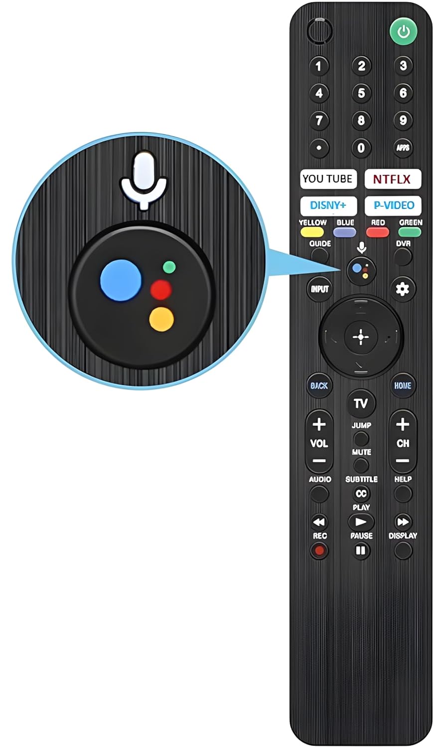 Remote Control Compatible with Sony Bravia TV RMF-TX520U/RMF-TX520P Remote with Voice Function, XR/XBR/KD Series 4K/8K LED OLED Google/Android Smart TV Replacement of Original by Tech Vibes®
